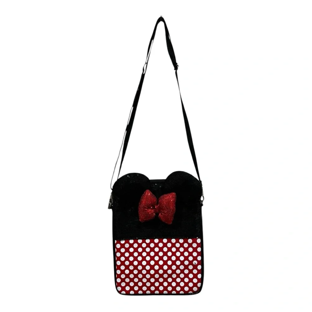 Disney Parks Mini Mouse sparkly polka dot crossbody bag tablet bag